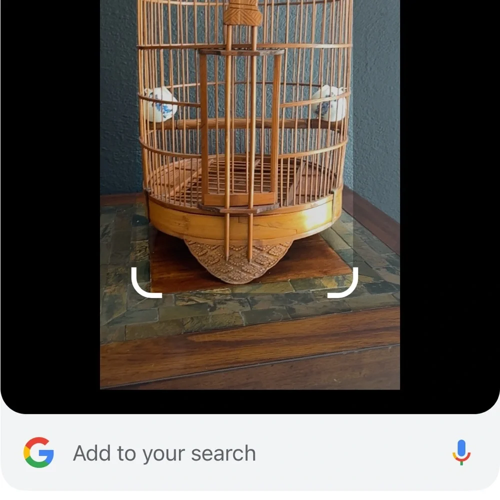 Bamboo birdcage, authentic $325 on Etsy